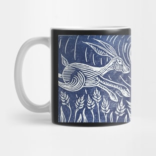 Moon Hare Lino Cut Mug